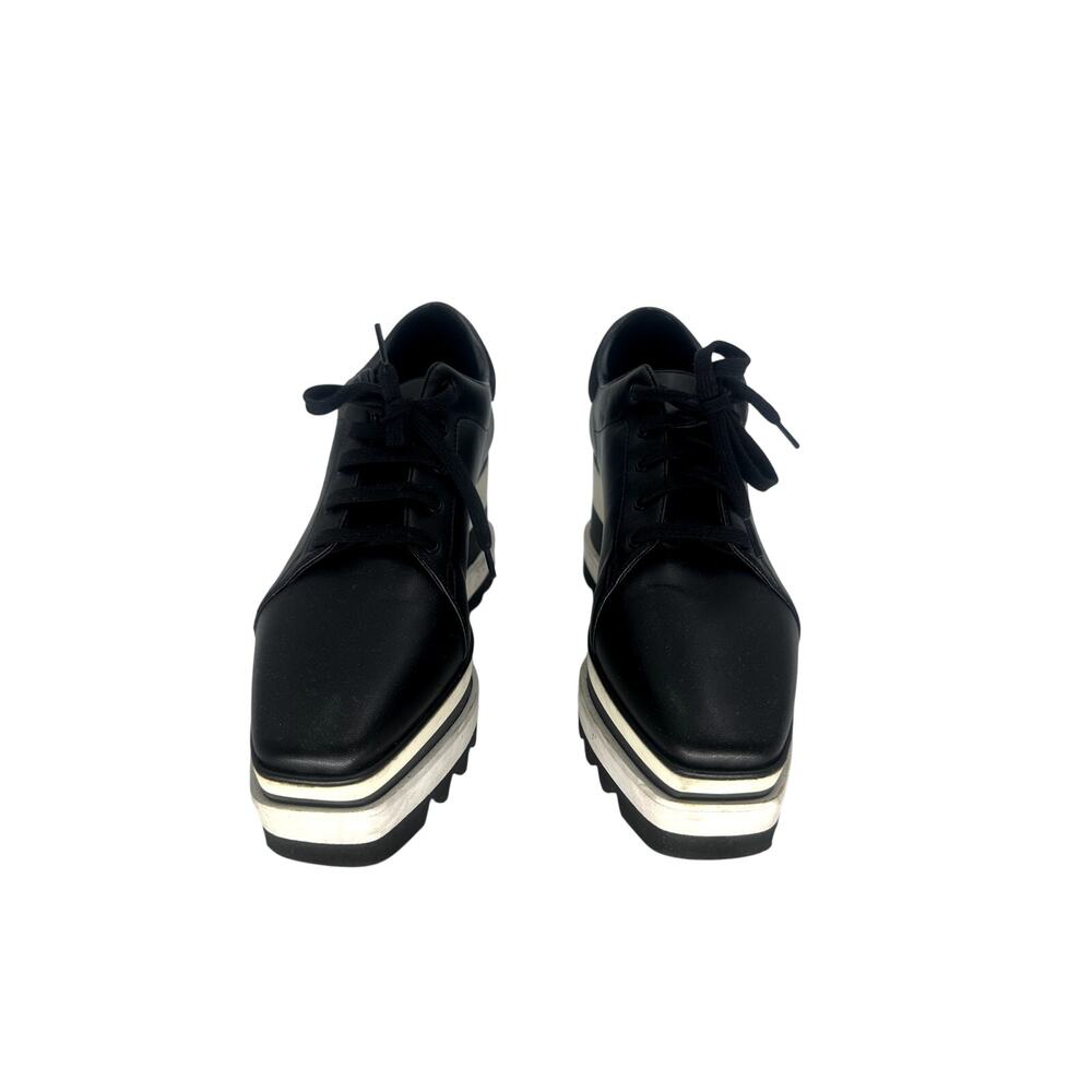 Stella McCartney Vegan Leather Perforated Sneak-Elyse Wedge Sneakers Women's 38 - Picture 2 of 9
